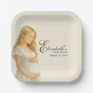 Boho Baby Shower Plates for blonde Mom