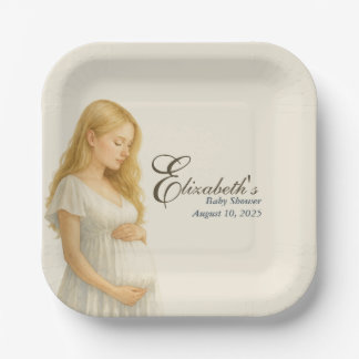 Boho Baby Shower Plates for blonde Mom