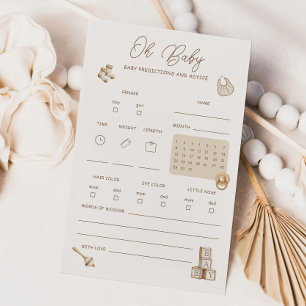 Boho Baby Shower Predictions And Advice Card