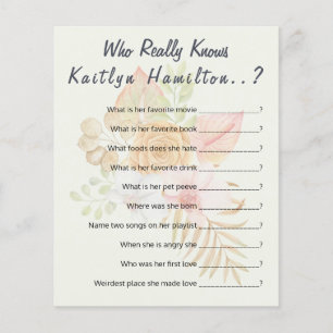 Boho Baby Shower Question Game New Mother Humour