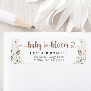 Boho Baby Shower Return Address Labels Floral