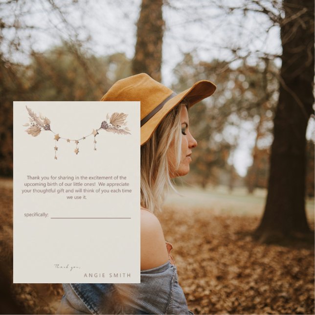 Boho Baby Shower Thank You Card (Creator Uploaded)