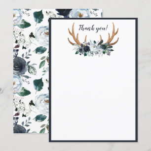 Boho Baby Shower Thank You Card Baby Boy