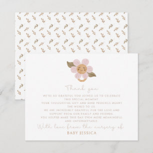 Boho Baby Shower thank you card – cute Floral