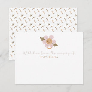 Boho Baby Shower thank you card – cute Floral