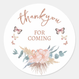 Boho Baby Shower Thank You Classic Round Sticker