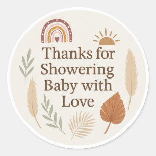 Boho Baby Shower Thank You Sticker