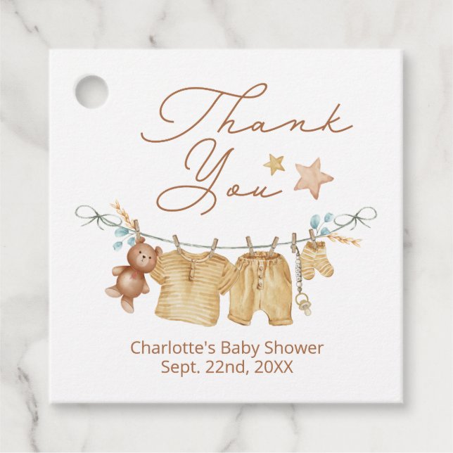 Boho Baby Shower Thank You Tag (Front)