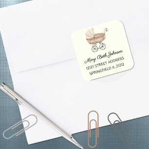 Boho Baby Shower Watercolor 1.5-in Address Sticker