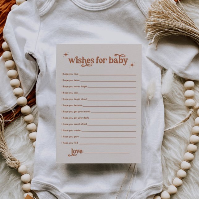 Boho Baby Shower Wishes For Baby Card (Creator Uploaded)