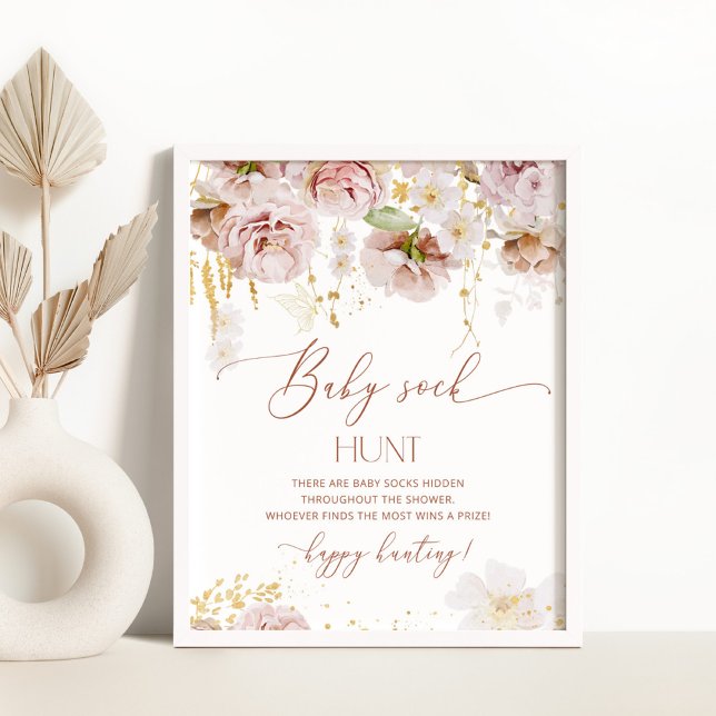 Boho Baby sock hunt baby shower Poster (Creator Uploaded)