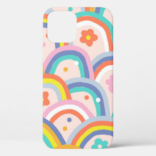 Boho baby summer whimsical rainbow seamless patter iPhone 12 case