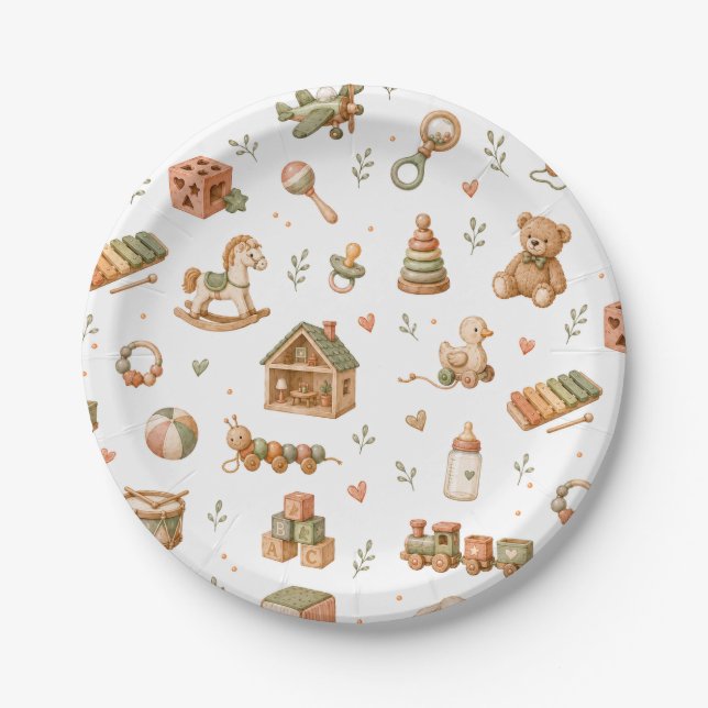 Boho Baby Toys  Paper Plate (Front)