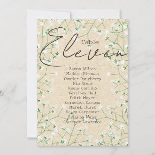   Boho Baby's Breath Table Number Seating Chart 11