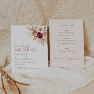 Boho Bachelorette Weekend Invitation and Itinerary