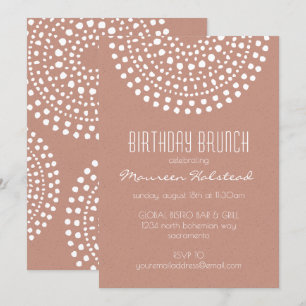 Boho Bali Birthday Brunch on Copper Invitation