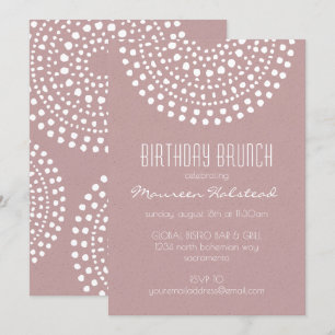 Boho Bali Birthday Brunch on Rose Invitation