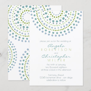 Boho Bali Green Jewels Wedding Invitation
