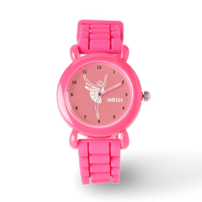 Boho Ballerina Ballet Tutu Girl Practice Pink  Watch (Front)