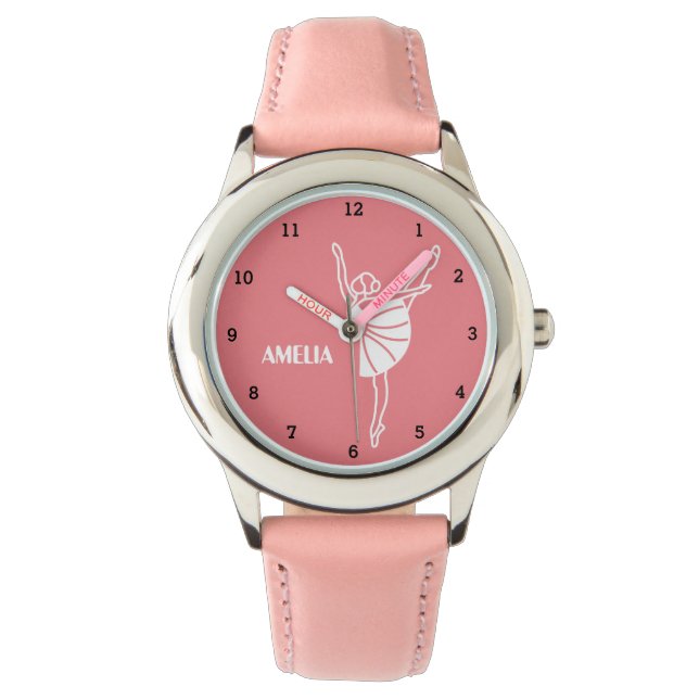 Boho Ballerina Ballet Tutu Girl Practice Pink  Watch (Front)