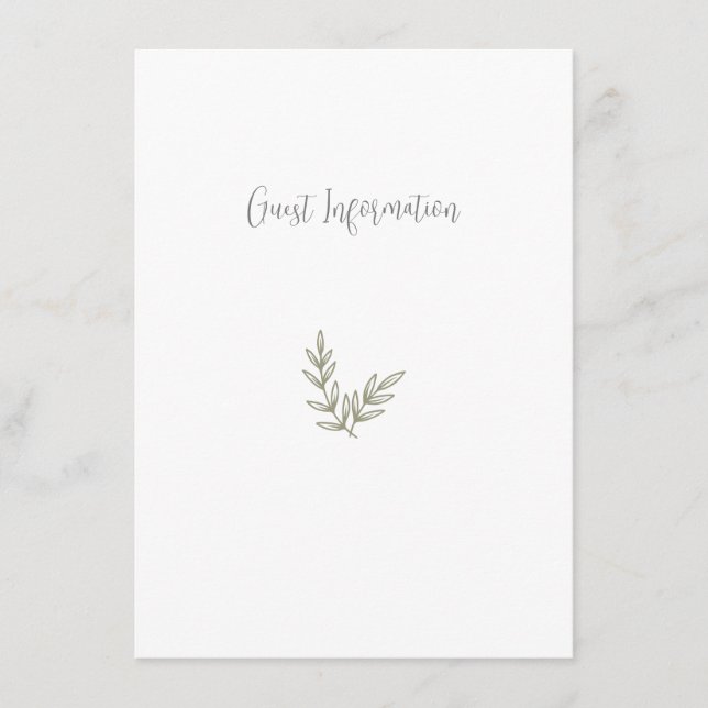 Boho Bamboo Botanical Leaf Soft Elegant Greenery  Enclosure Card (Front)
