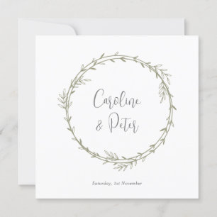 Boho Bamboo Botanical Leaf Soft Elegant Greenery Invitation