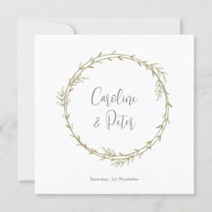 Boho Bamboo Botanical Leaf Soft Elegant Greenery  Invitation
