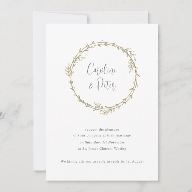 Boho Bamboo Botanical Leaf Soft Elegant Greenery  Invitation (Front)