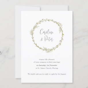 Boho Bamboo Botanical Leaf Soft Elegant Greenery  Invitation