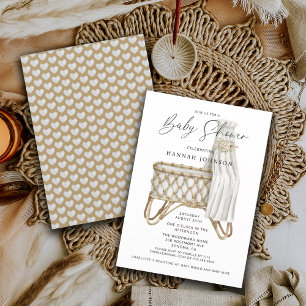 Boho Bamboo Crib Baby Shower Invitation