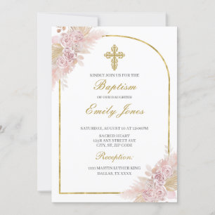 Boho Baptism invitation