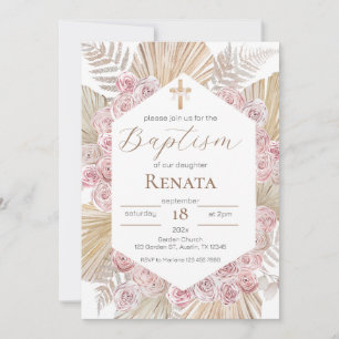 Boho Baptism Invitation