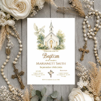 Boho Baptism Invitation