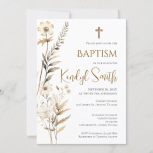 Boho Baptism Invitation
