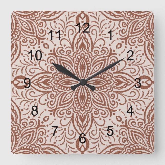 Boho Barrett  Square Wall Clock (Front)