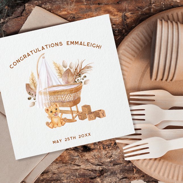 Boho Bassinet Nursery Baby Shower Napkin (Creator Uploaded)