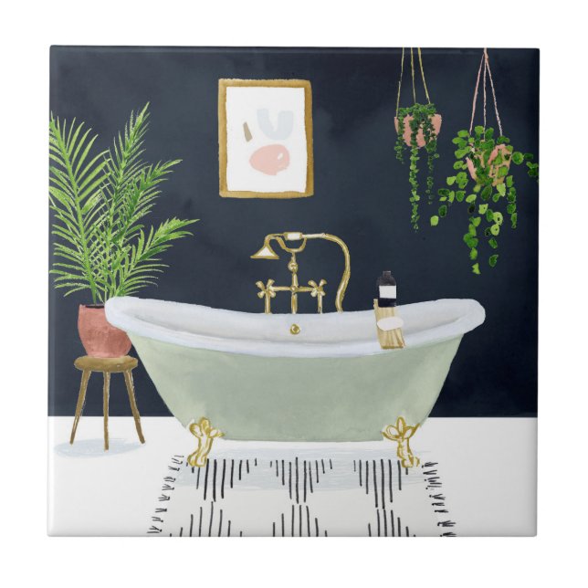 Boho Bath I Tile (Front)