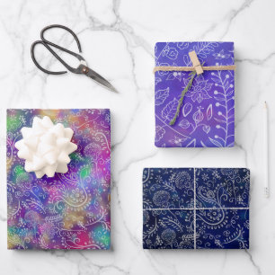 Boho Batik Botanicals Beautiful Wrapping Paper Sheet