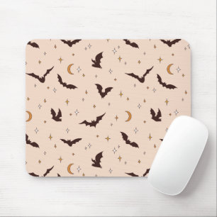 Boho Bats and Stars Halloween Pattern Mouse Mat
