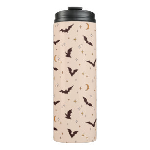 Boho Bats and Stars Halloween Pattern Thermal Tumbler