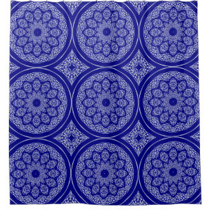 Boho Bazaar, Mix & Match Cobalt Pattern Shower Curtain