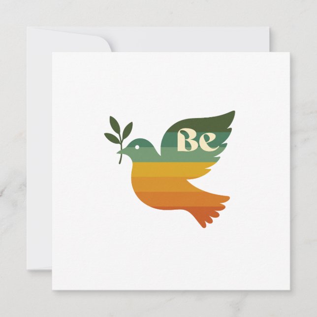 Boho Be Peace Retro Holiday Notecard (Front)
