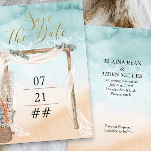 Boho Beach Arbor Destination Wedding Save The Date
