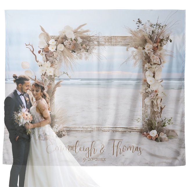 Boho Beach Bliss Wedding Tapestry Backdrop (Creator Uploaded)
