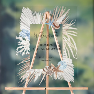 Boho Beach Bridal Shower Acrylic Sign