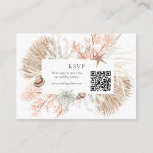 Boho Beach Coral Reef RSVP Enclosure Card