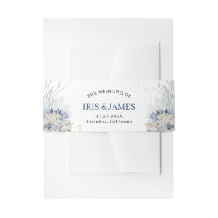 Boho Beach Destination Hampton Wedding Invitation Belly Band