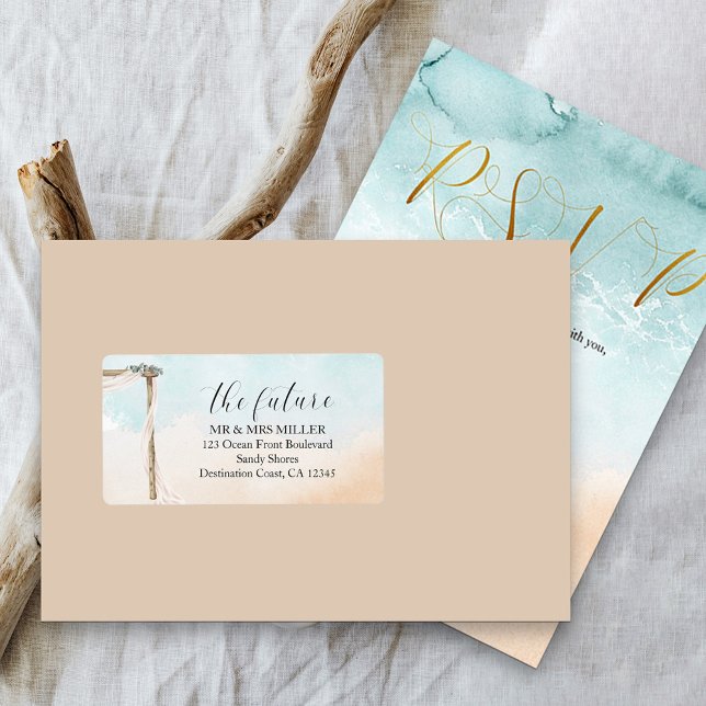 Boho Beach future Mr and Mrs Return Address Label (Creator Uploaded)