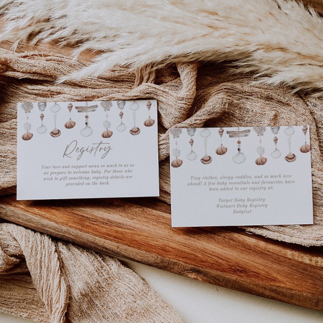 Boho Beach Registry Code Enclosure Card (Zazzle Boho Beach Registry Code Enclosure Card)