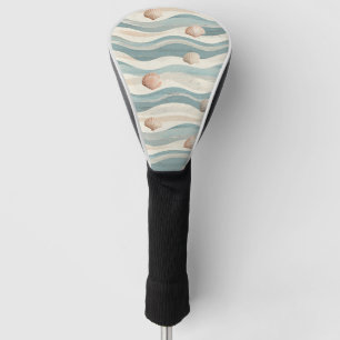 Boho Beach Seashell Waves Golf Head Cover